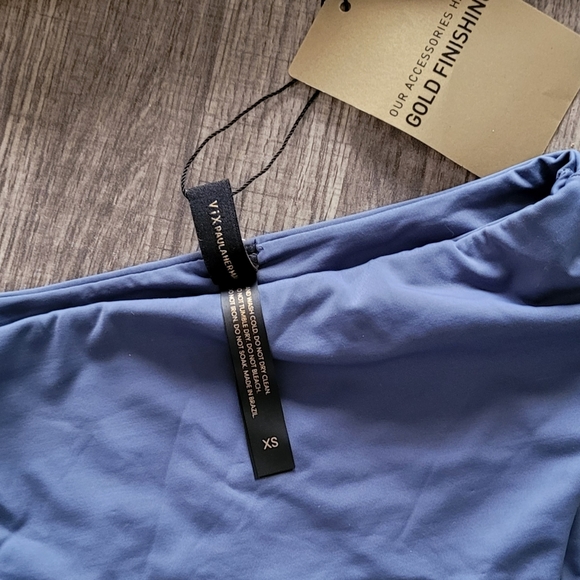 VIX Gigi Hot Pant High Waist Bikini Bottom Blue Grey NWT  XS - Picture 4 of 6